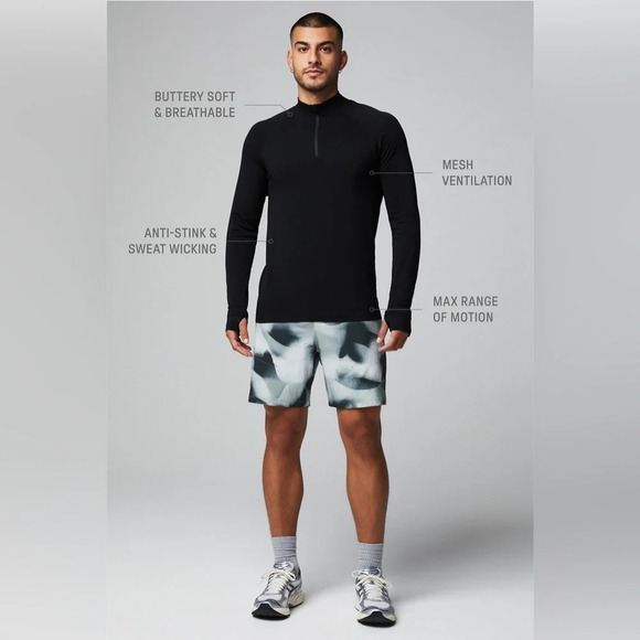Fabletics Men’s The Training Day Quarter Zip in Black Size L - Picture 4 of 12